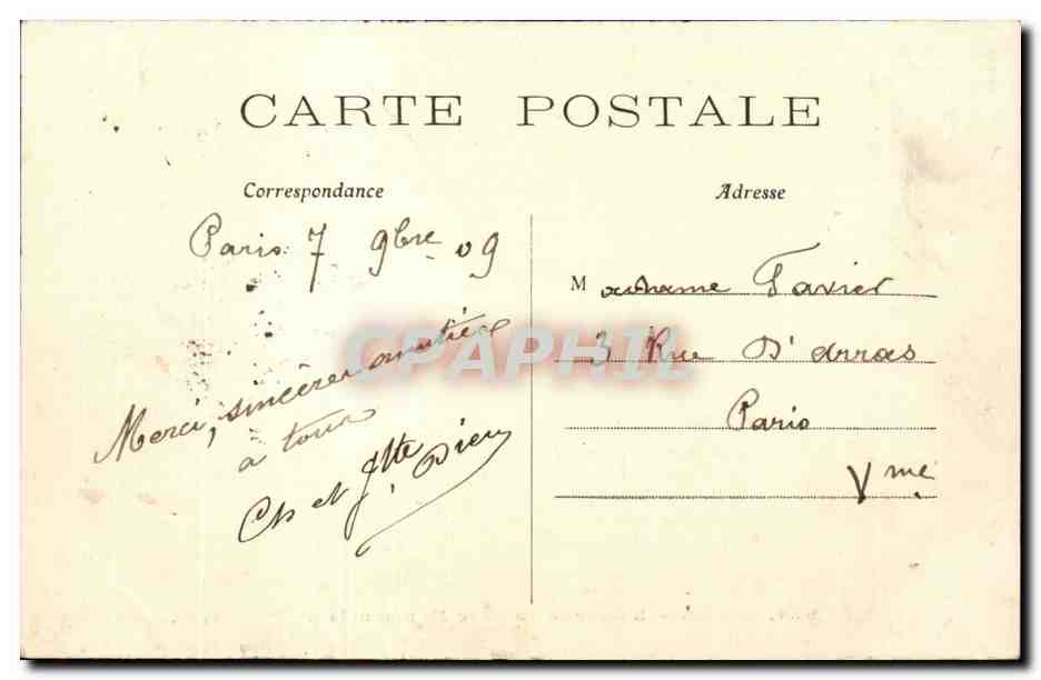 CPA Paris Avenue du parc Montsouris — Rückseite