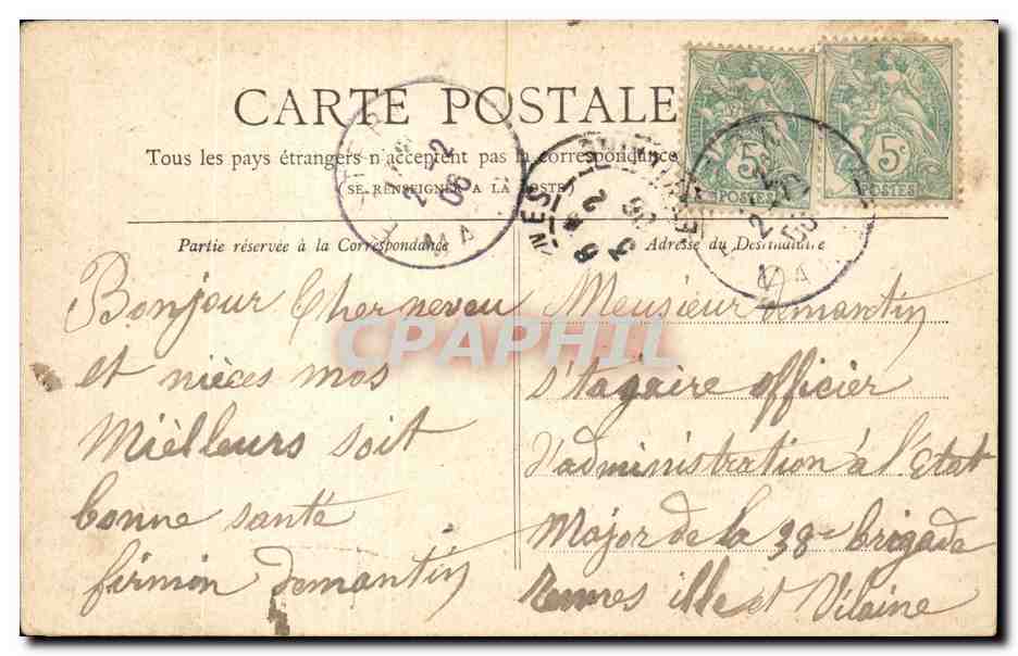 CPA Paris Le lion de Belfort — Rückseite