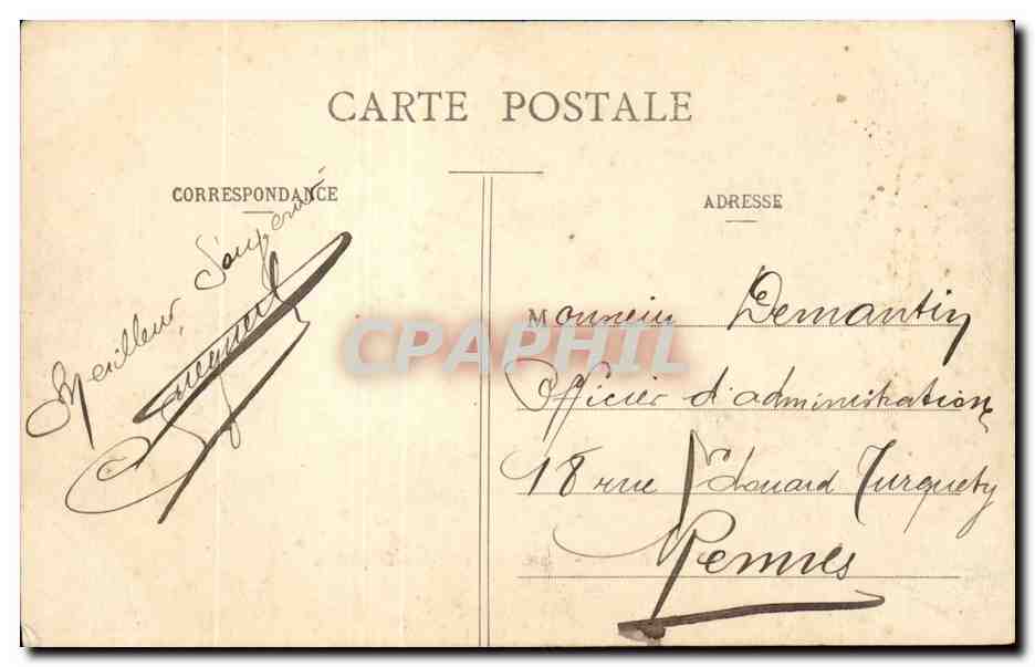 CPA Paris La chambre des Deputes — Rückseite