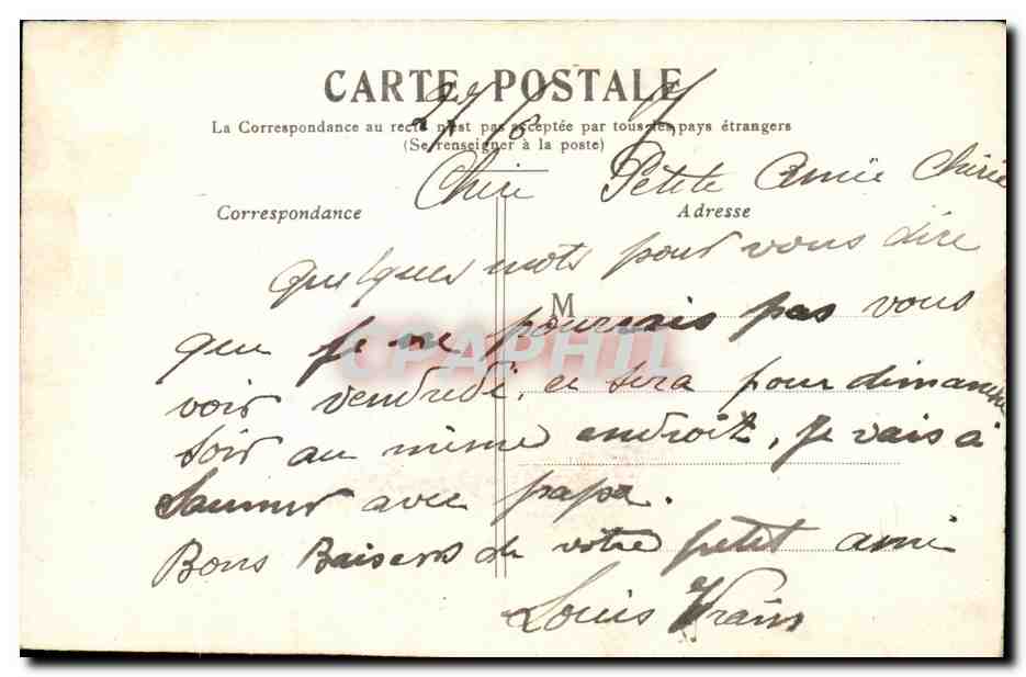 CPA Paris L'opera — Rückseite