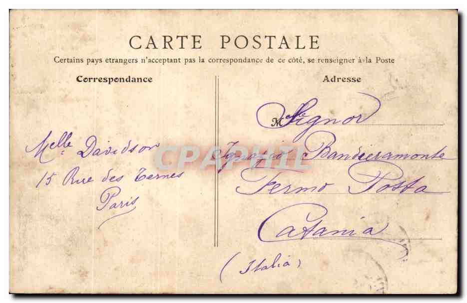 CPA Paris Boulevard des Italiens — Rückseite