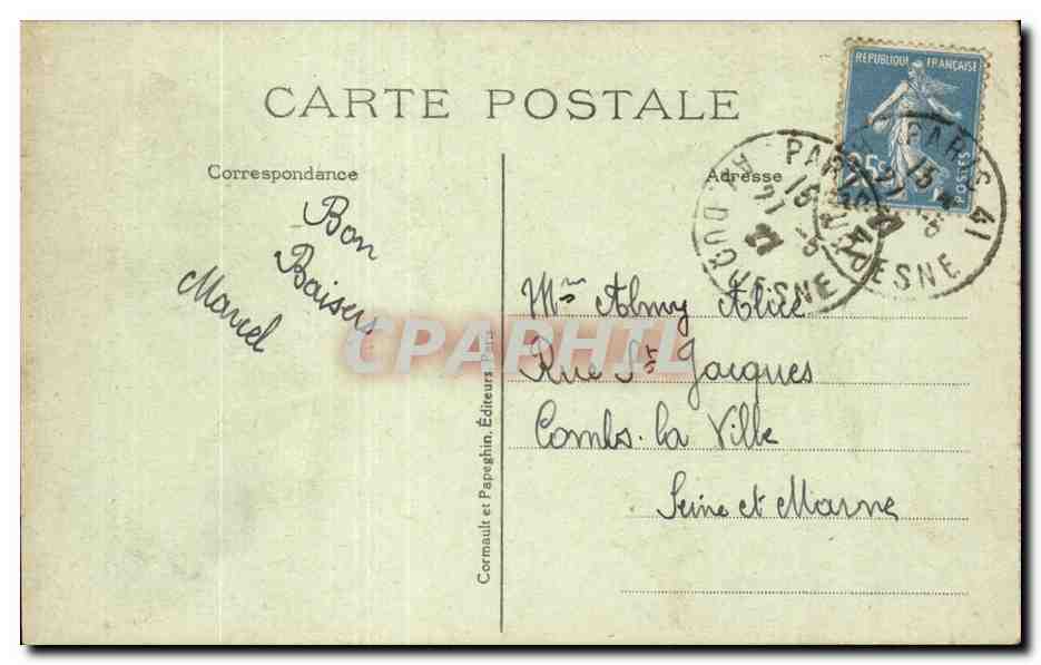 CPA Paris Arc de triomphe de l'Etoile — Verso