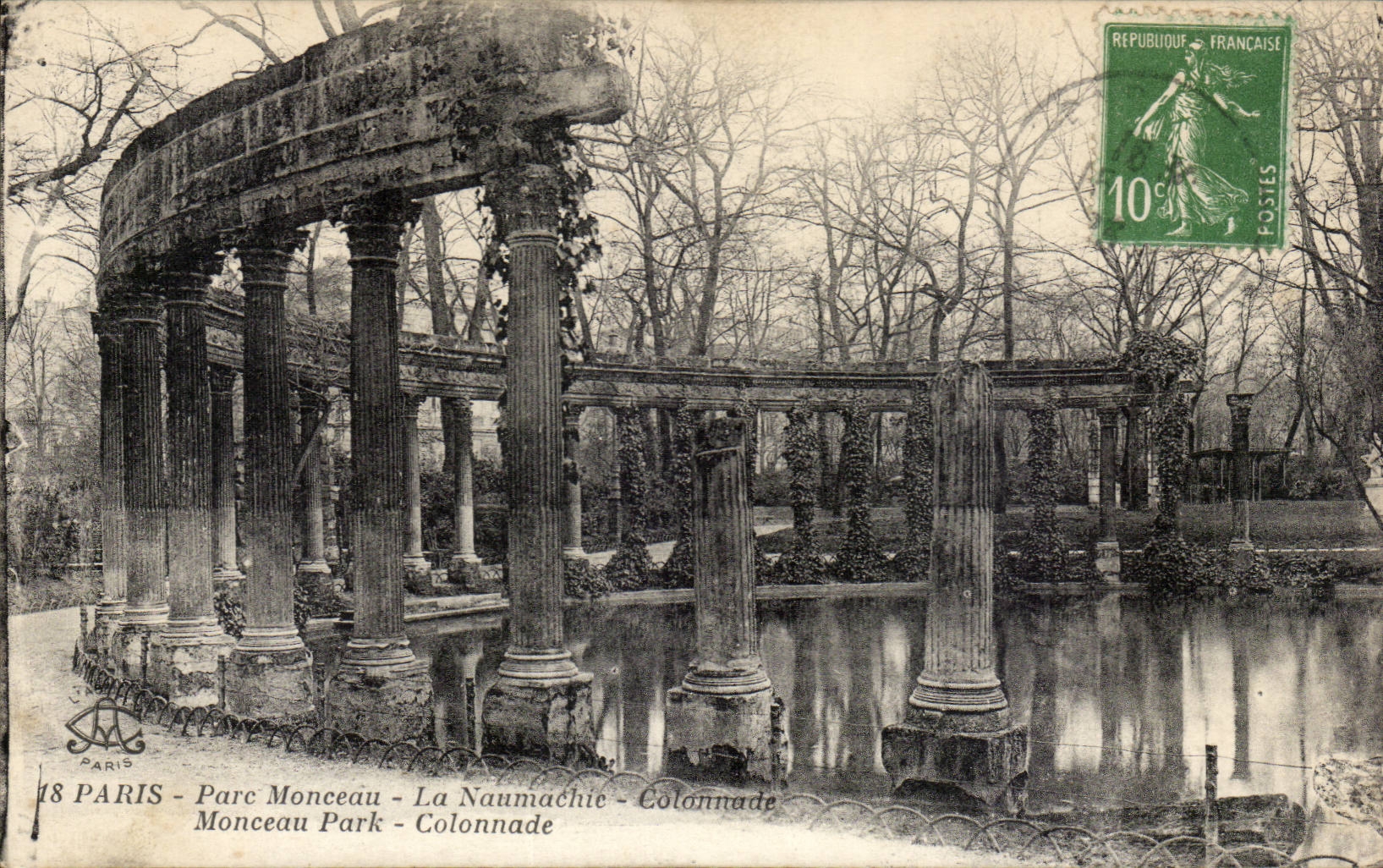 CPA Paris Parc monceau La Naumachie Colonnade