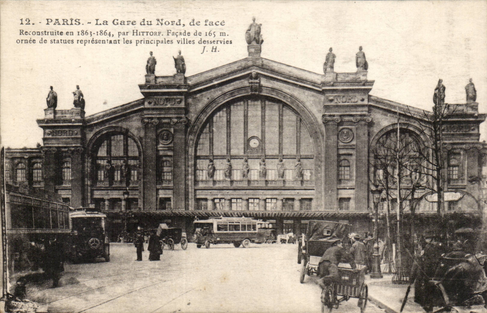 CPA Paris La gare du Nord de face