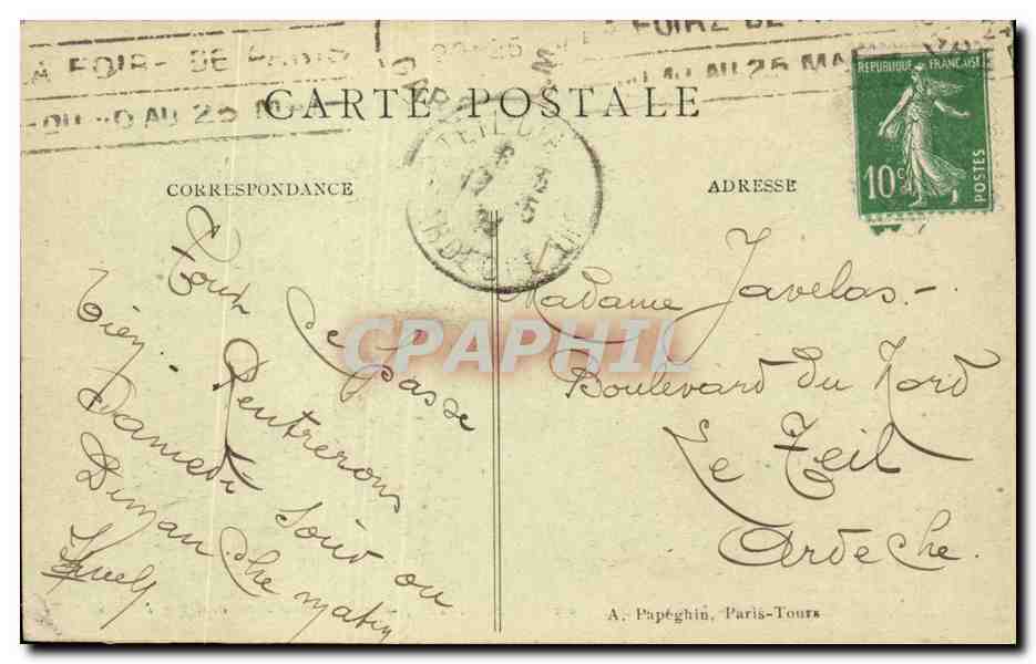 CPA Paris Notre Dame et le parvis — Rückseite