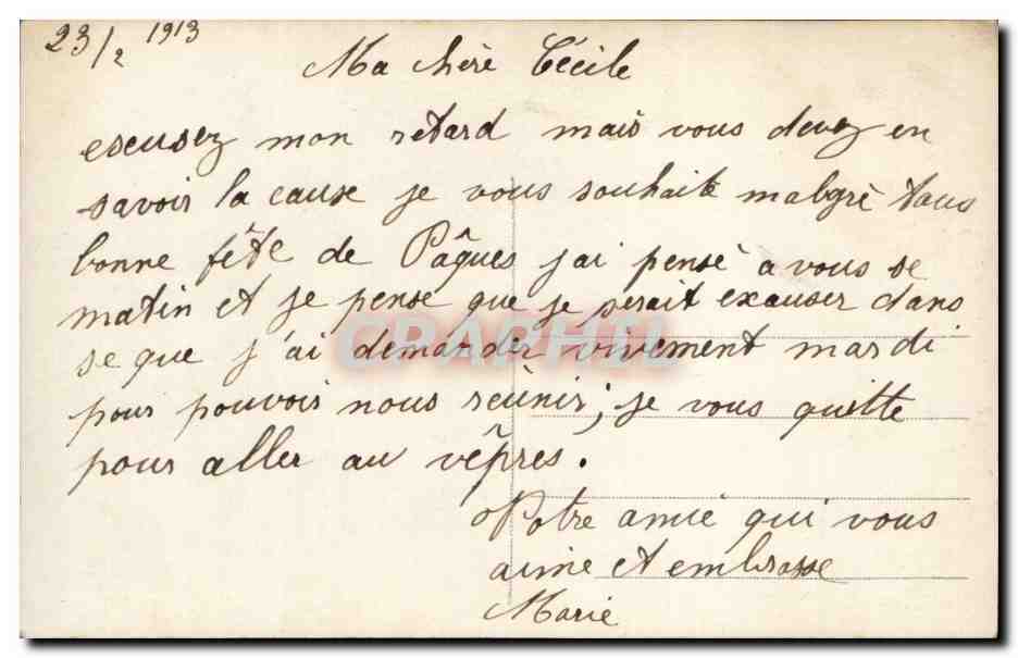 CPA Fantaisie Enfant et pretre pater — Verso