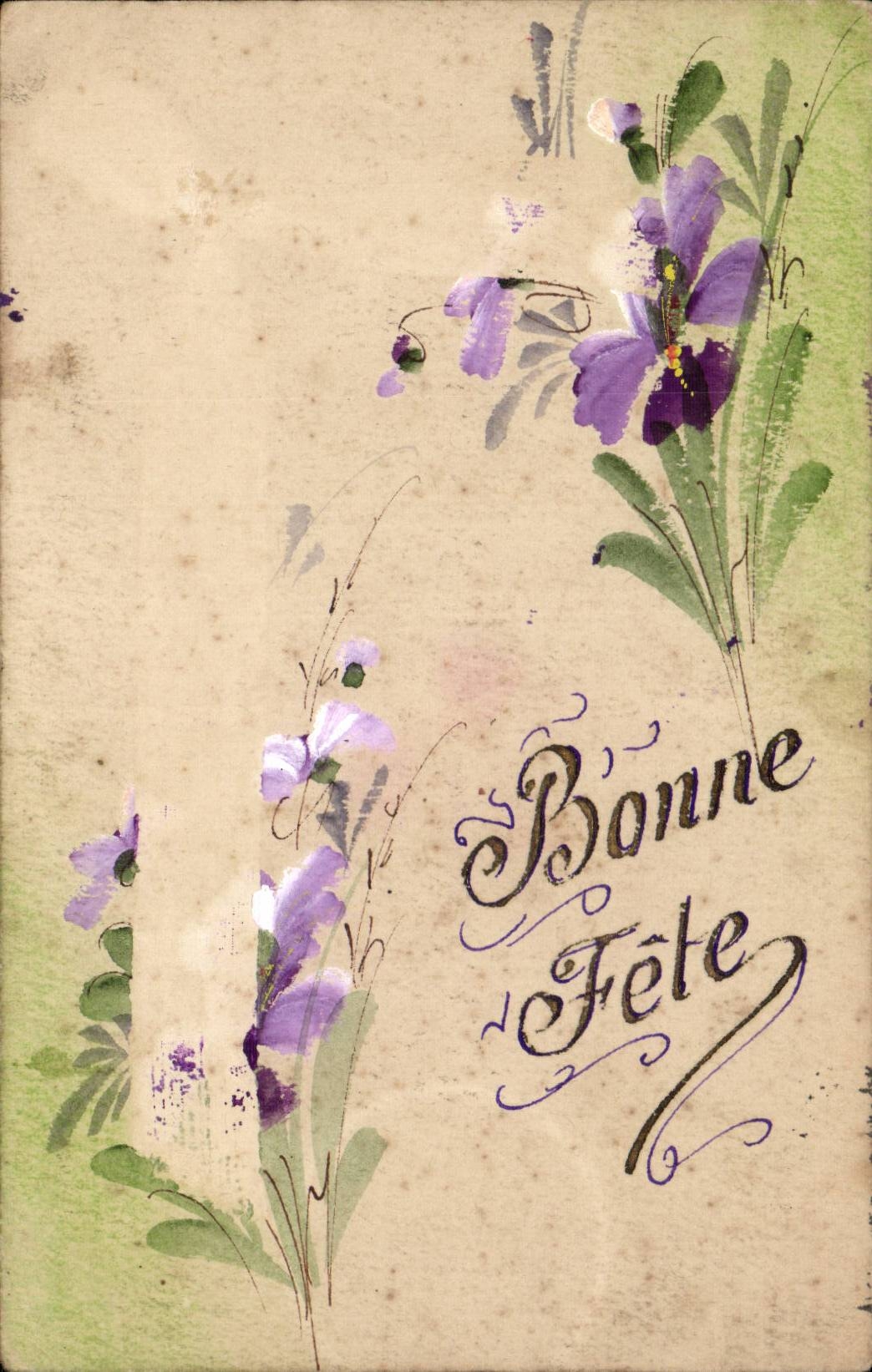 CPA Fantaisie Bonne fete Fleurs