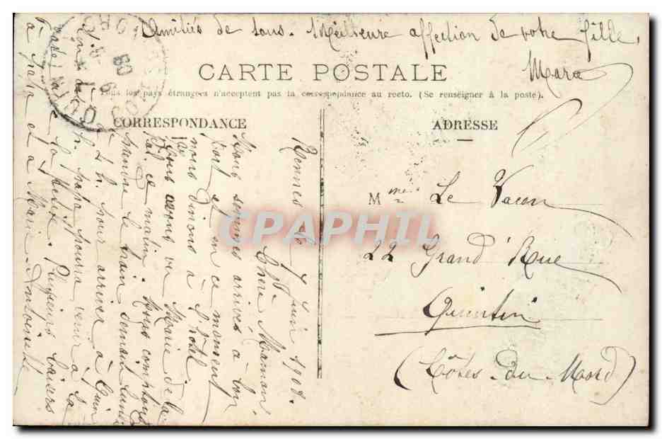 Femme en robe fleurie près d'un ruisseau — éditeur Iris, n° 1070 — Verso