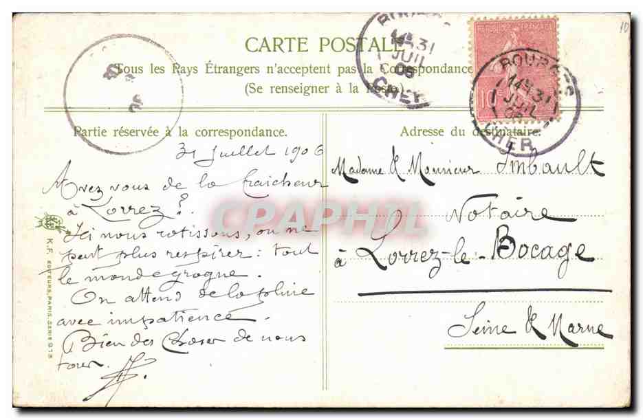 CPA Fantaisie Femme  — Verso