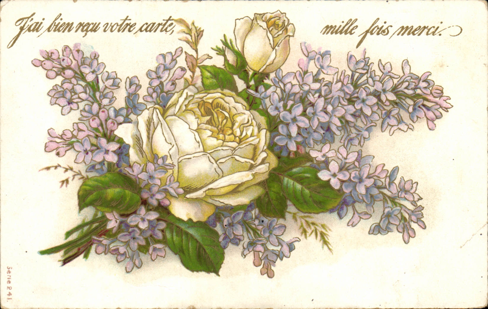 CPA Fantaisie Fleur Rose (en relief)