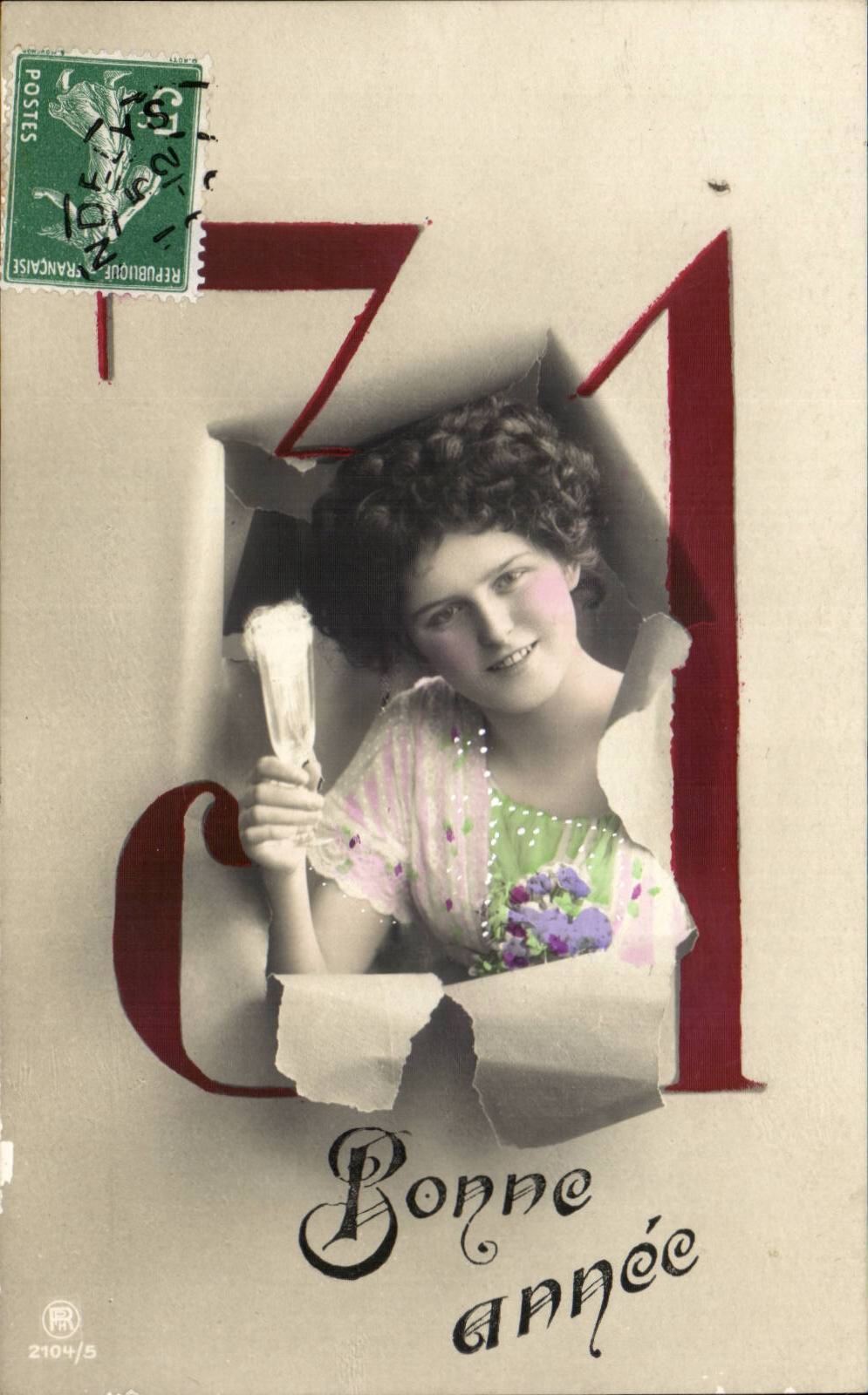CPA Fantaisie Femme 31 Bonne annee