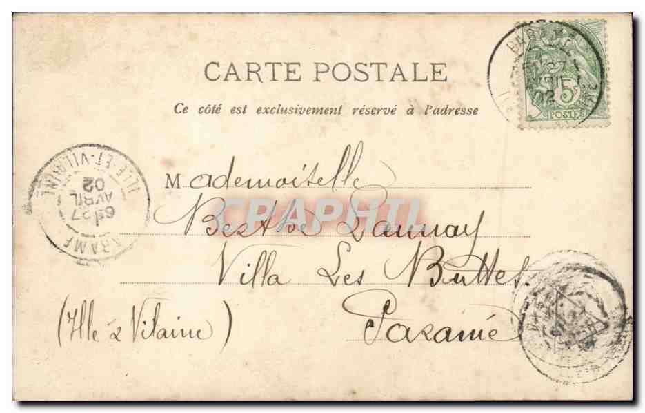 CPA Fantaisie Femme et cosaque (uniforme militaria) — Verso