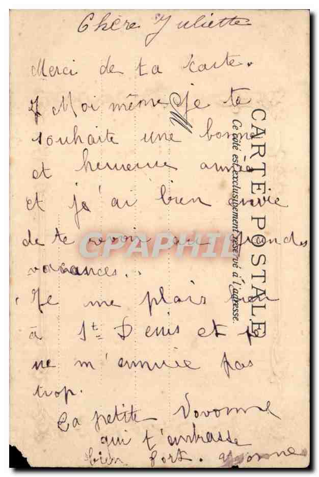 CPA Fantaisie Enfant — Rückseite