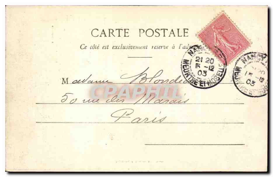 CPA Fantaisie Homme Grand concours 500 000 francs de prix — Verso
