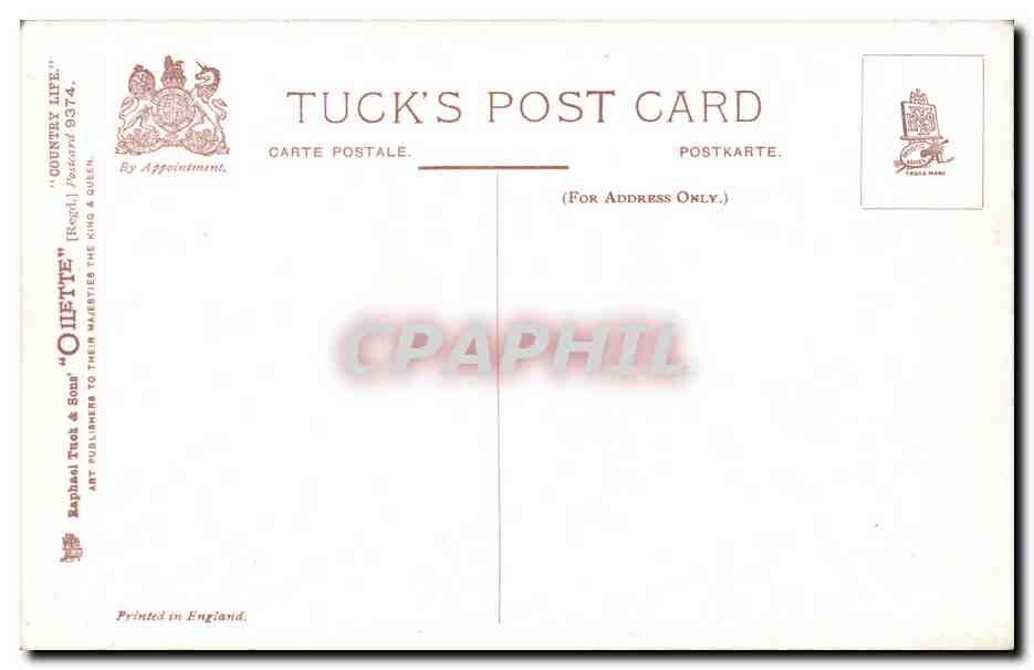 Bald old man with white beard enjoying a drink — Tuck's Post Card n° 3374 — Verso