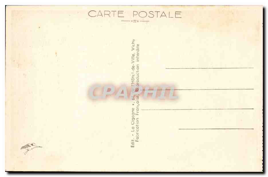 Vichy CPA Galerie couverte et source du parc — Verso