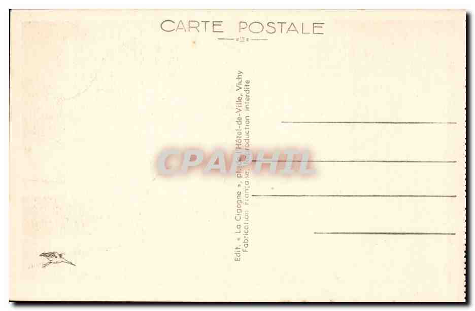 Vichy CPA Un coin du parc des Celestins — Verso