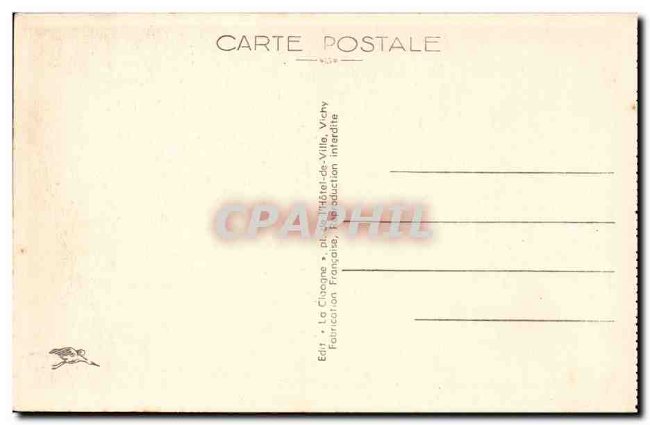 Vichy CPA Les quais de l'Allier — Verso