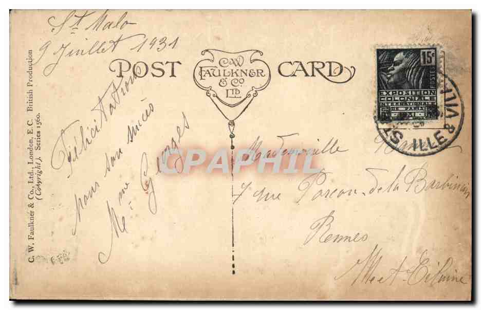 CPA Fantaisie Femme  — Verso
