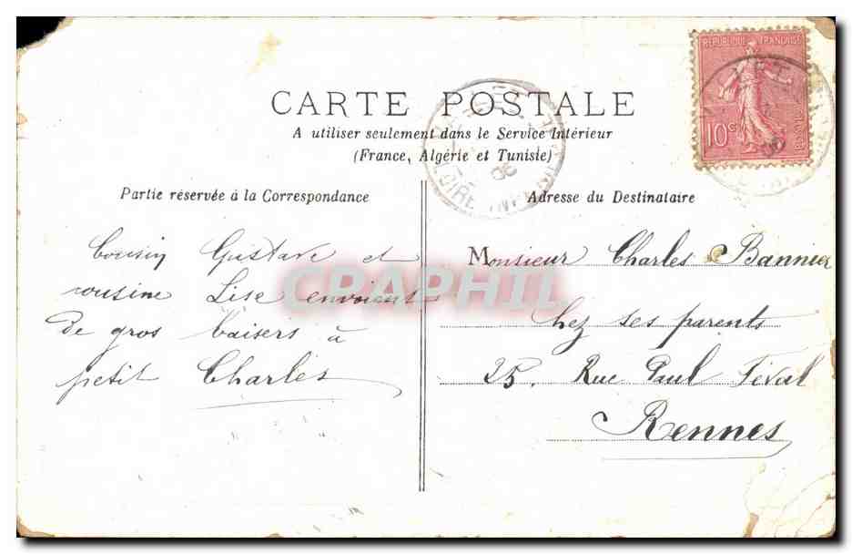 CPA Fantaisie Enfants Bonjour Monsieur Negre (negro guitare guitar) — Verso