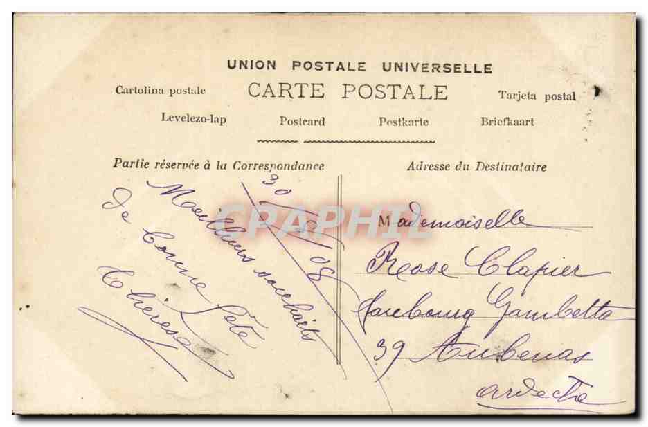 Jeune femme en robe rose tenant un panier de fleurs — Bonne Rose, n°124 — Dol — Verso