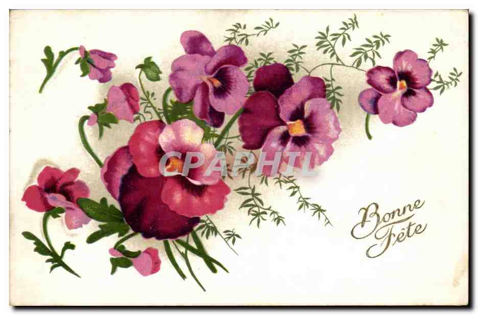 CPA Fantaisie Fleurs Bonne fete