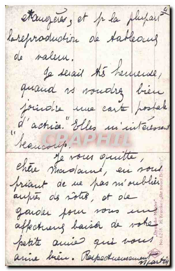 CPA Fantaisie Femme et levrier (chien dog) — Rückseite