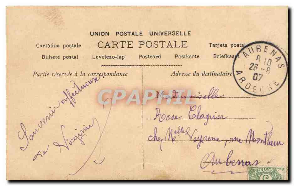 Femme en robe fleurie tenant un grand bouquet — carte postale n°6660 — Union Postale Universelle — Rückseite