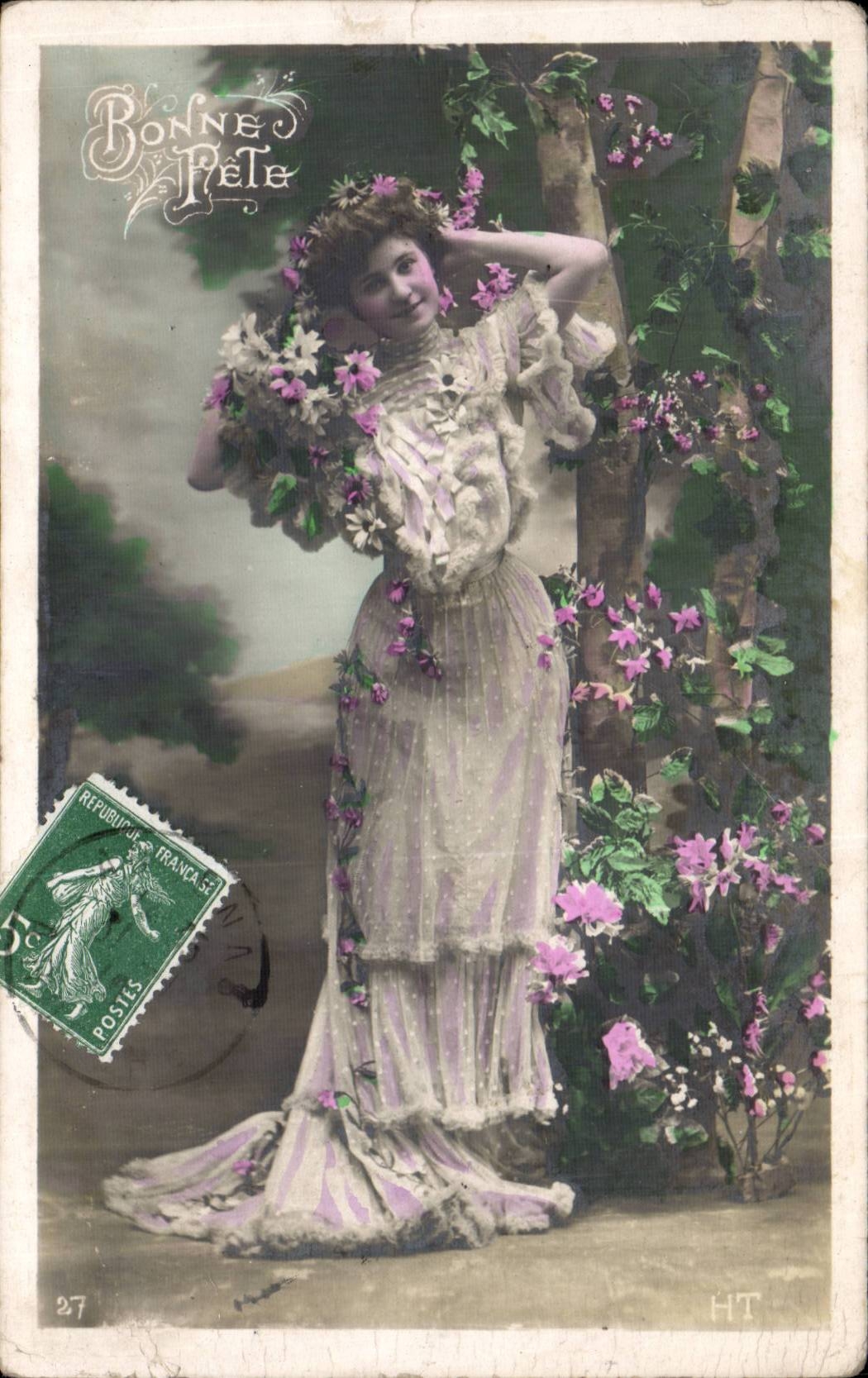 CPA Fantaisie Femme Bonne fete