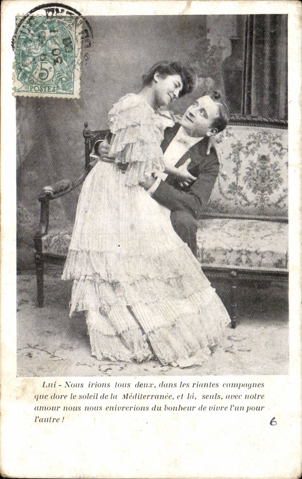 CPA Fantaisie Femme Couple