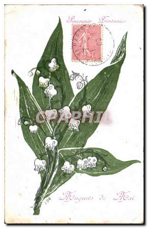 CPA Fantaisie Souvenir printanier Muguets de mai
