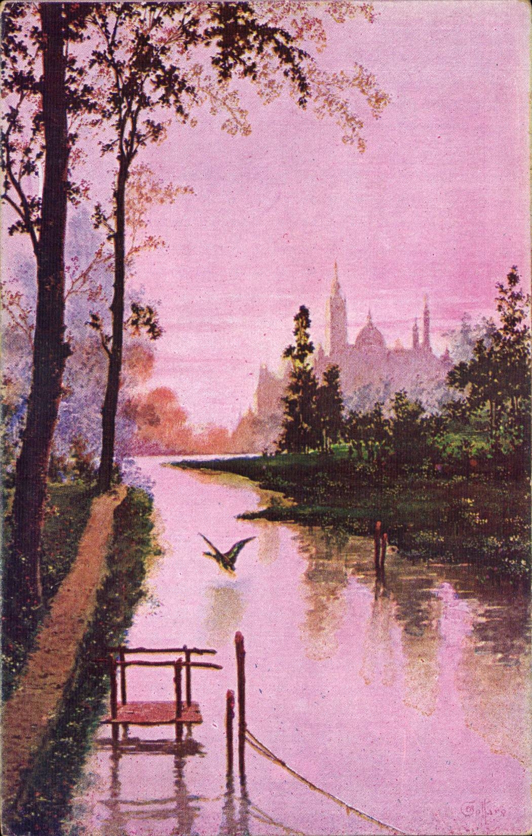 CPA Fantaisie Vue sur le fleuve Casiez Bourgeois Cambrai