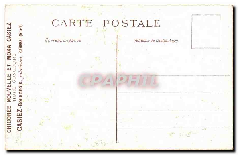 CPA Fantaisie Vue sur le fleuve Casiez Bourgeois Cambrai — Rückseite