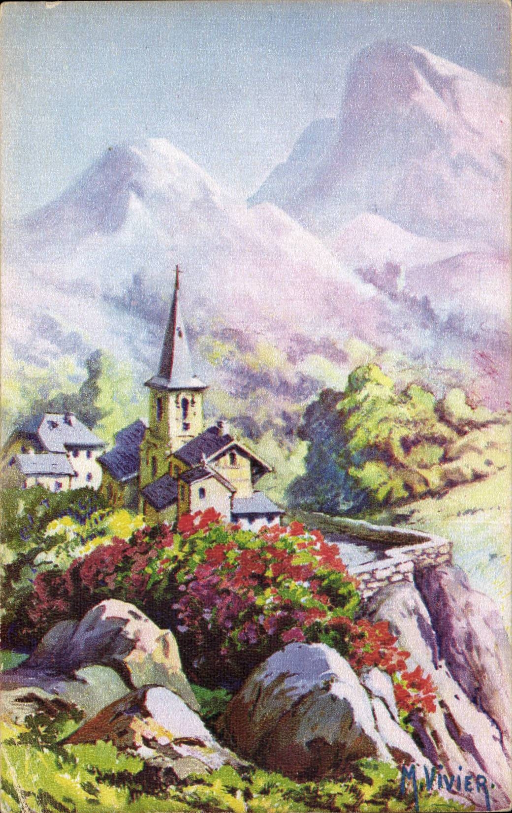 CPA Fantaisie Villahe en montagne M Vivier
