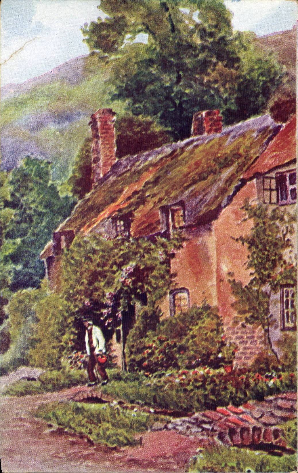 CPA Fantaisie Maison a la campagne