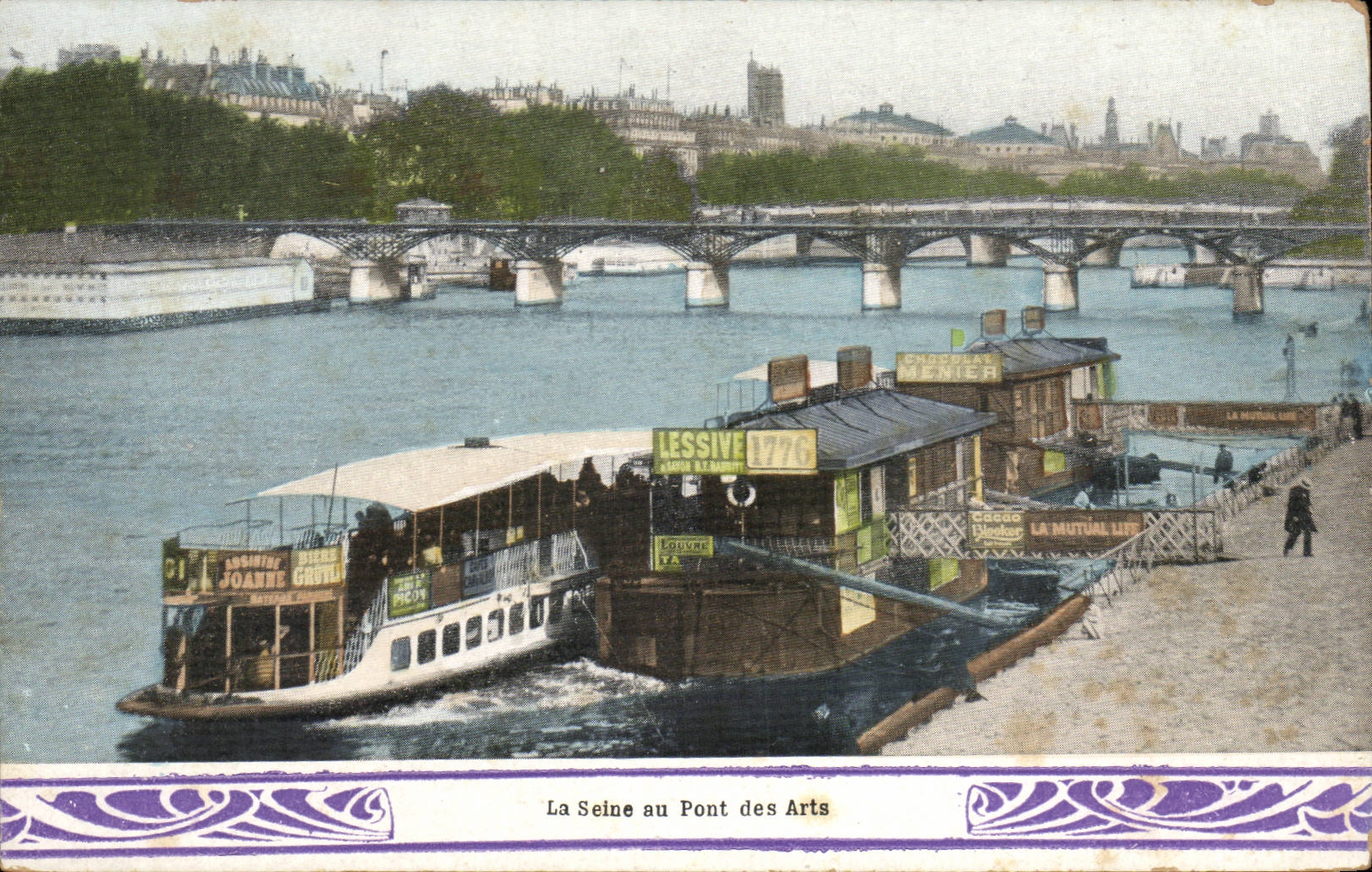 Paris CPA La Seine au Pont des Arts