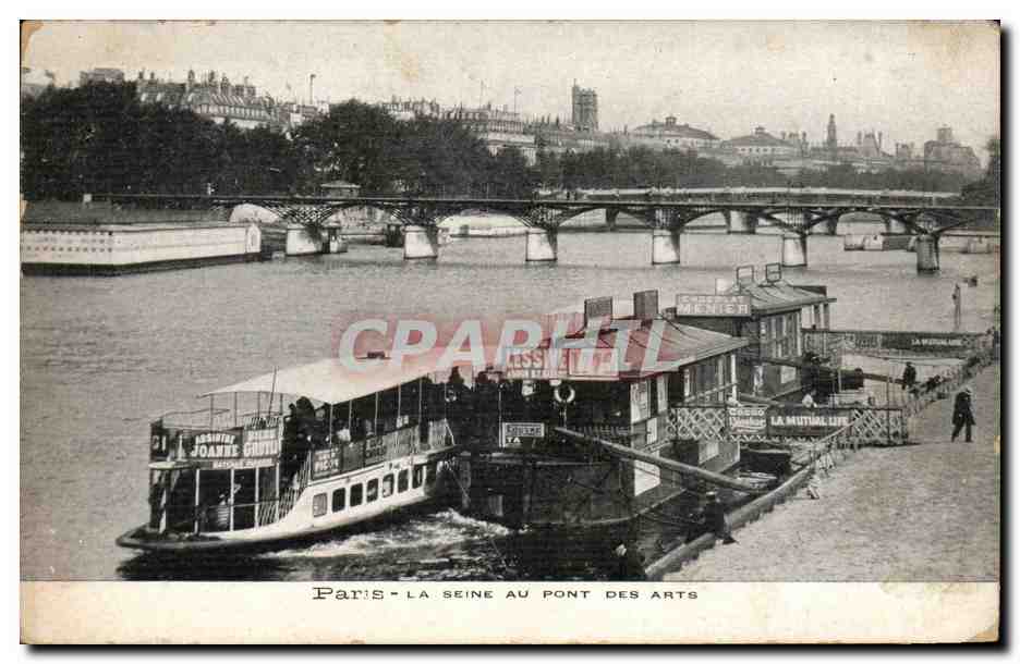 Paris CPA La Seine au Pont des Arts
