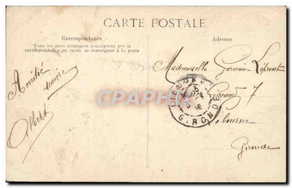Paris CPA Pont d'Arcole et hotel de ville — Verso