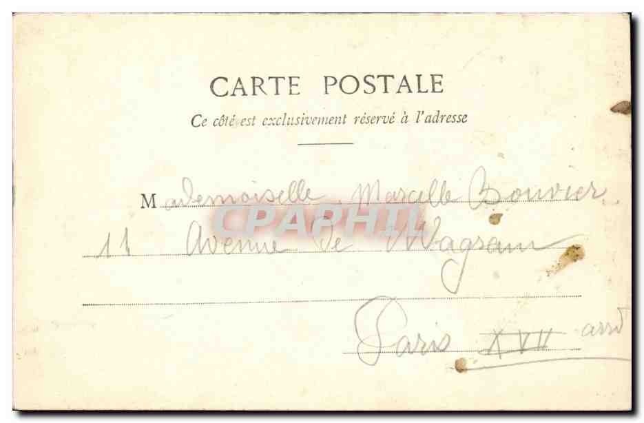 Paris CPA Le petit palais aux Champs Elysees — Verso