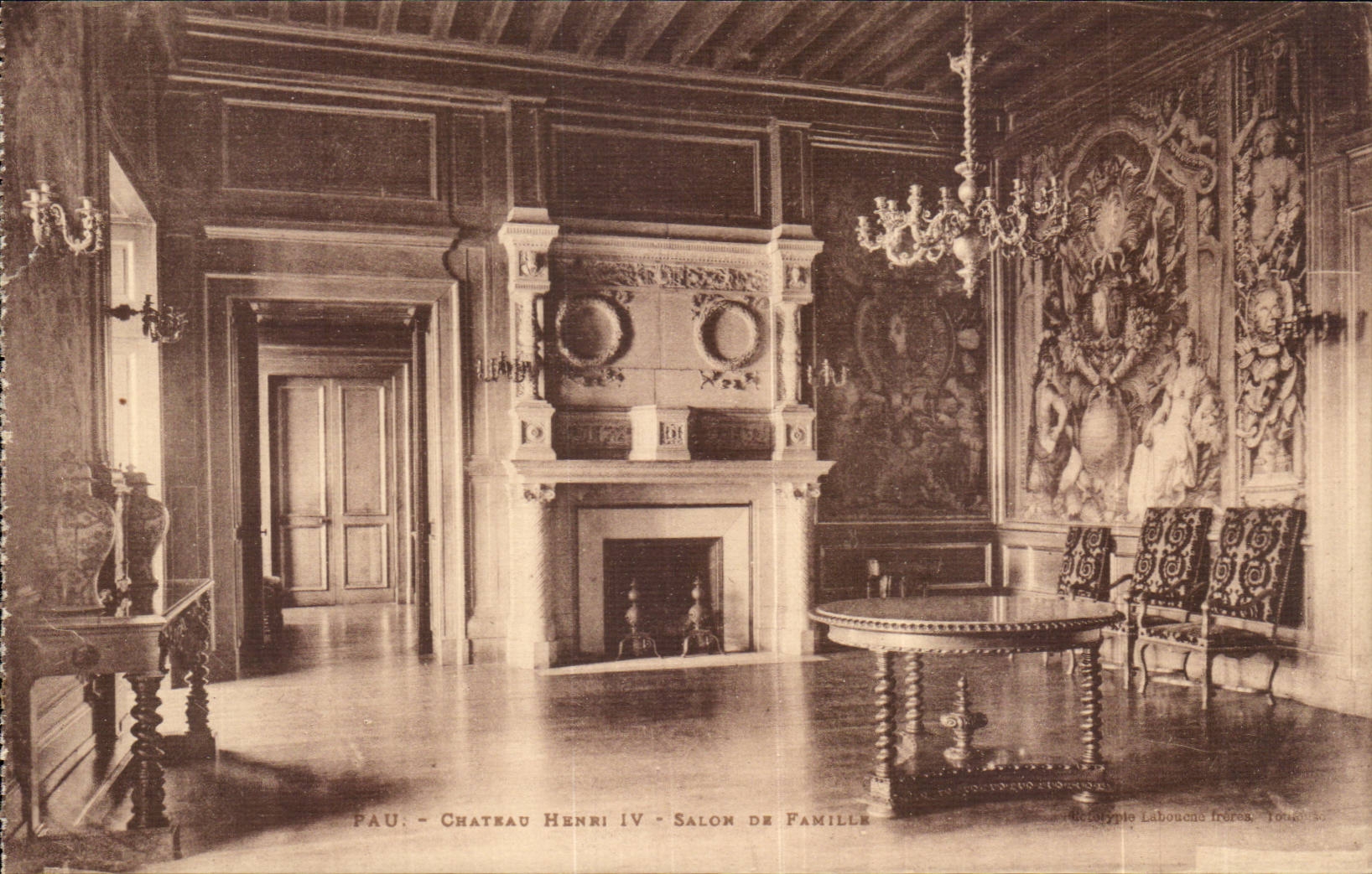 Pau - Château Henri IV - Salon de Famille — Éditeur : Phototypie Laboucane frères, Toulouse