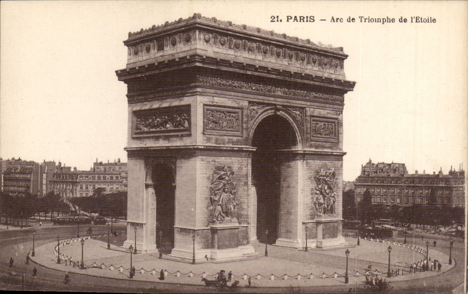 Paris CPA Arc de TRiomphe de l'etoile