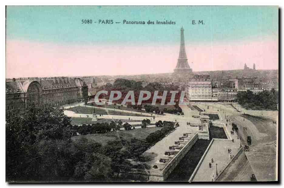 Paris CPA Panorama des Invalides (Tour Eiffel)