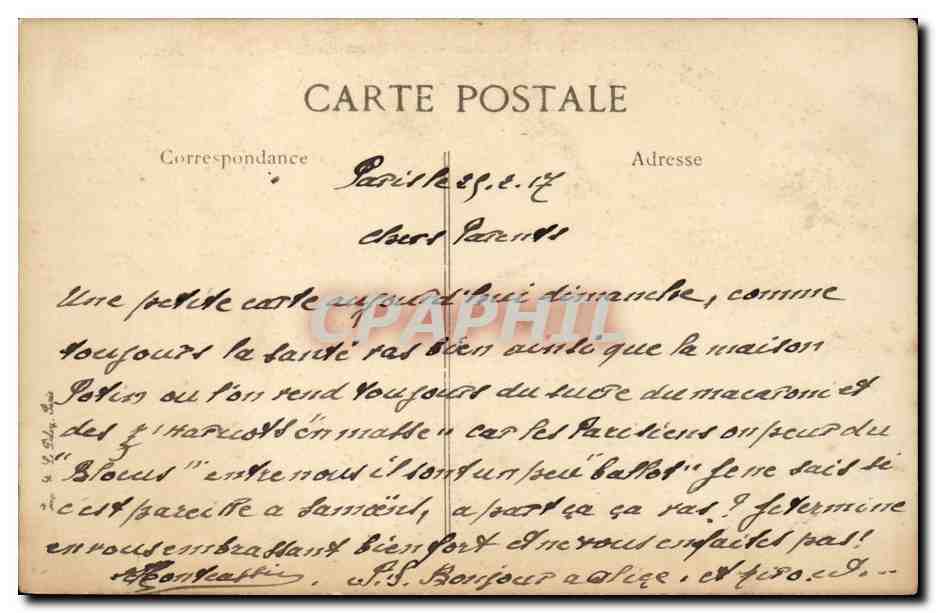 Paris CPA Les Invalides Tombeau de Napoleon 1er — Rückseite