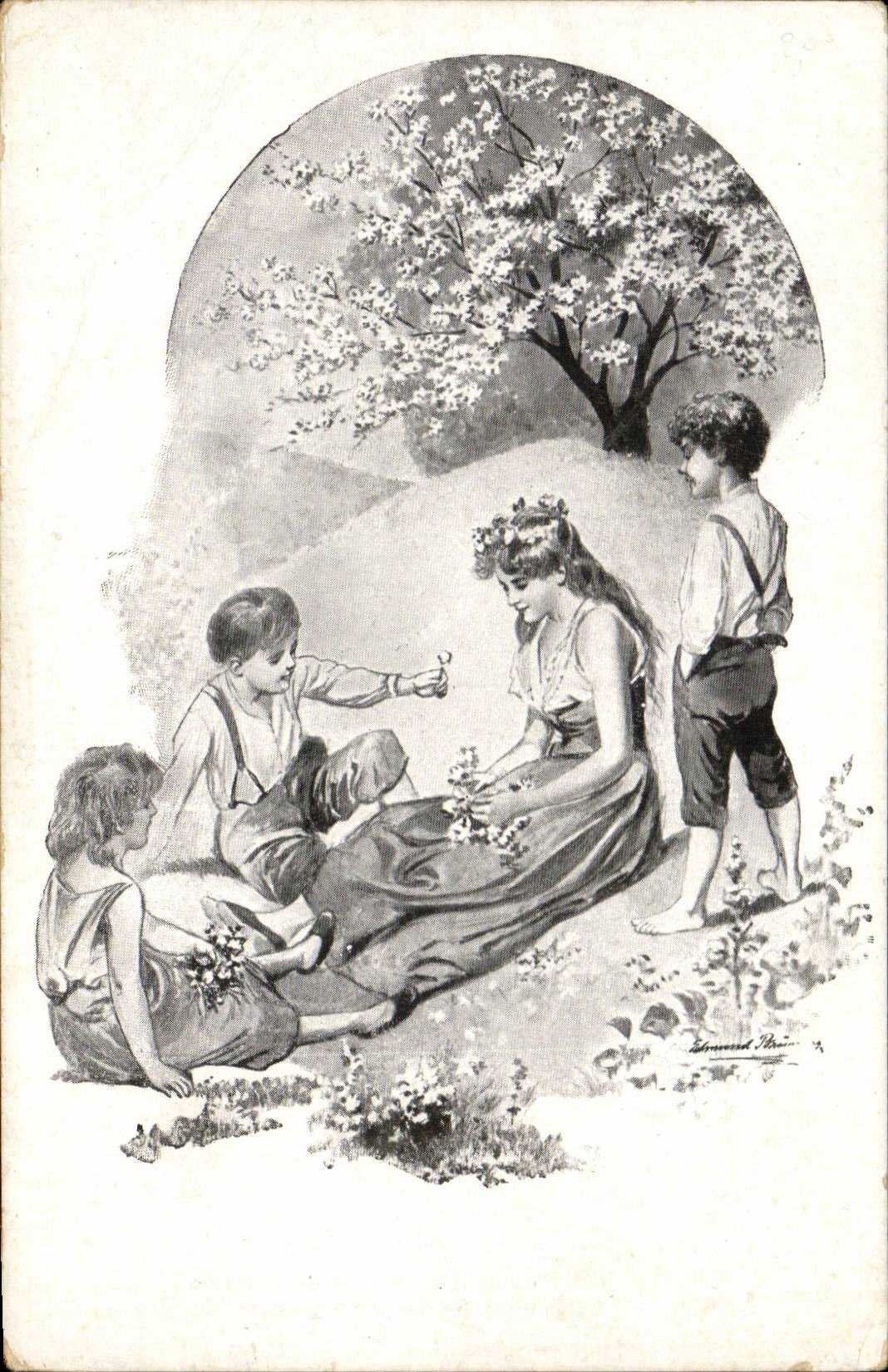 CPA Fantaisie Femme et enfants