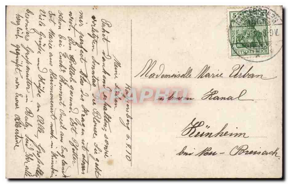 Jeune femme en robe et chapeau tenant un panier de roses — S. 2400/5 — Reverso