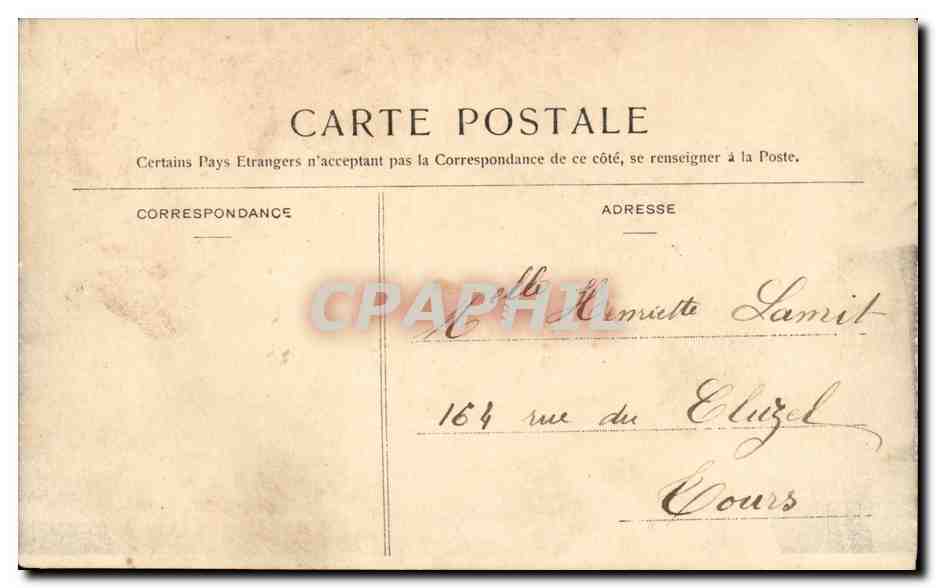 CPA Fantaisie Enfants La dinette — Verso
