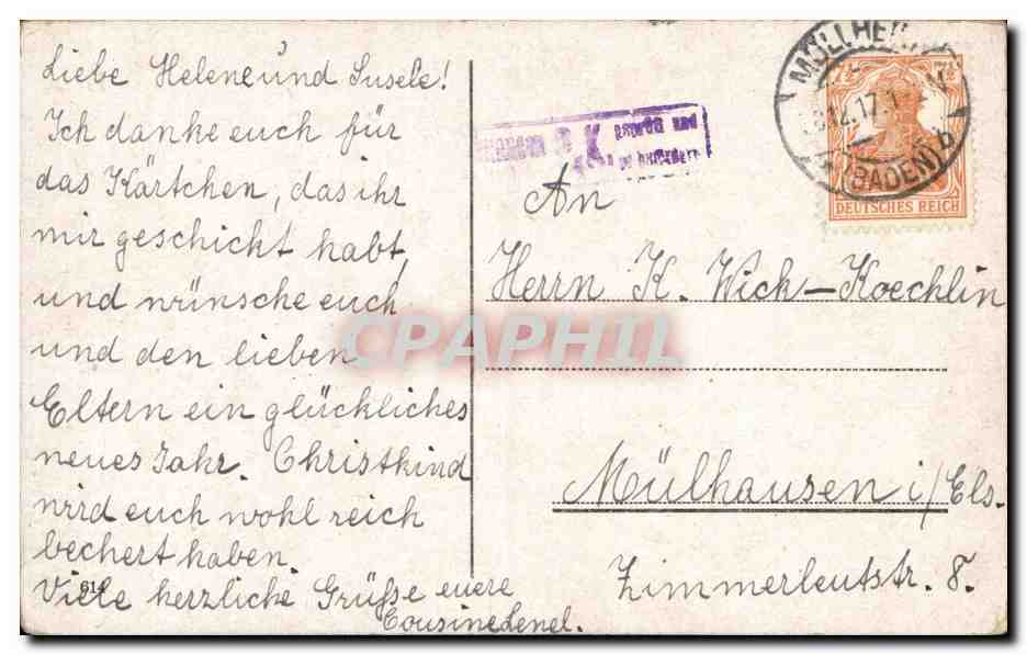 CPA Herzlichen Neujahrgruss (Nouvel An Fantaisie) — Rückseite