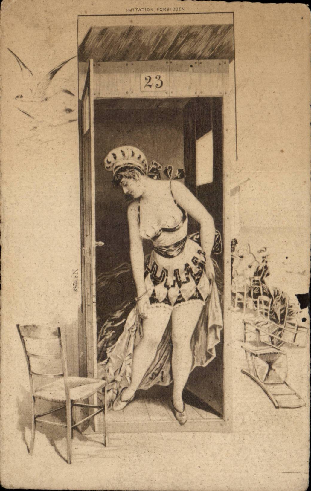 Femme en tenue de bain — scène de cabine n°23 — éditeur Imitation Forbidden, n°1258