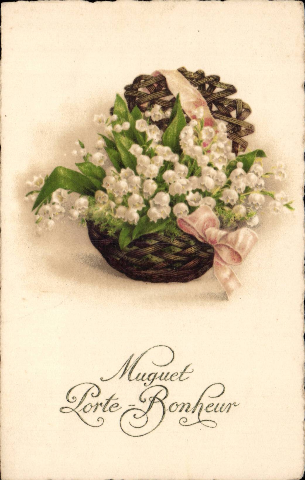 CPA Fantaisie Muguet Porte bonheur