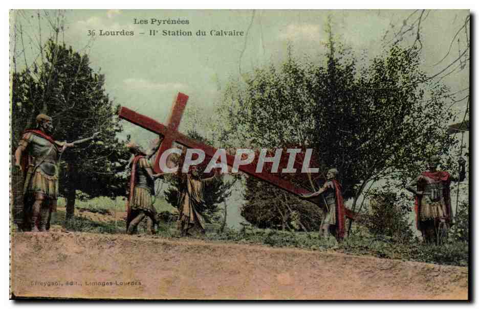 Lourdes CPA Le calvaire (2eme station) 